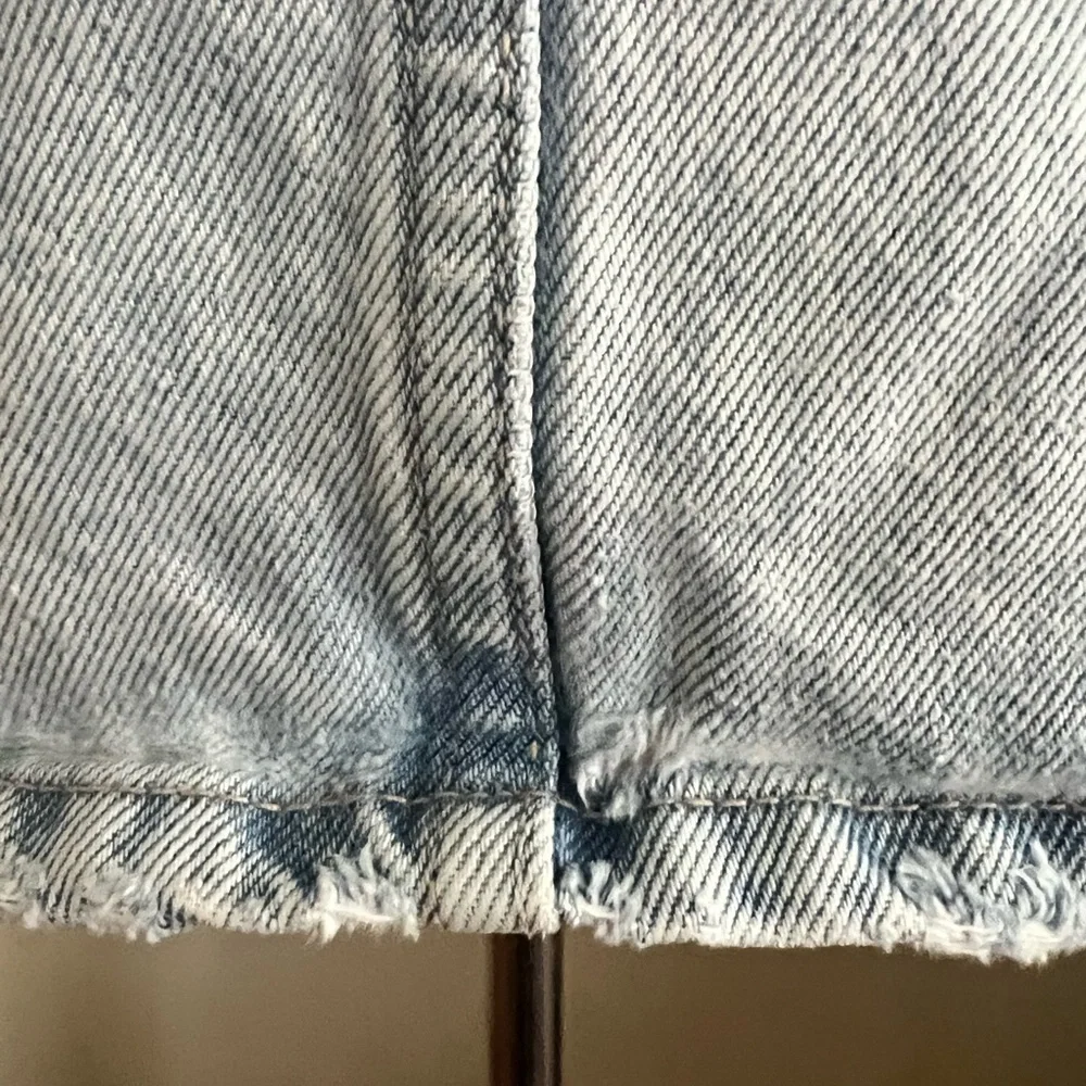 ZARA Light Wash Denim Mini Overall Dress | XS - Picture 9 of 10